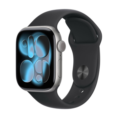 Apple Watch Series 11, 46 мм корпус из алюминия цвета «Space Gray», ремешок Sport Band размера S/M цвета «Black»