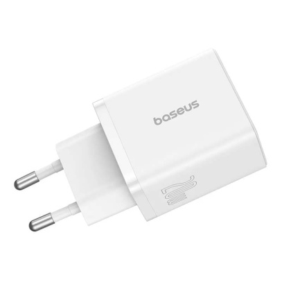 Зарядное устройство Baseus Cube Fast Charger USB-A + USB Type-C 20Вт EU Moon (P10111403213-00) Белый