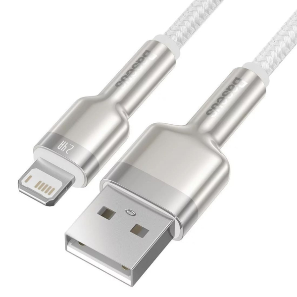 Кабель Baseus Cafule Series Metal Data Cable USB to iP 2,4A, 1 м (CALJK-A02) Белый