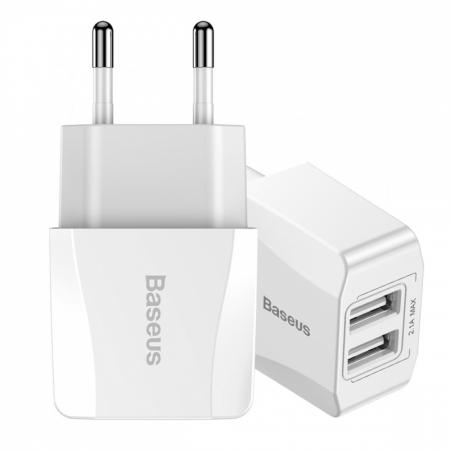 Сетевое зарядное устройство USB Baseus (2 USB) 2.1A Mini Dual-U Charger (CCALL-MN02) Белый