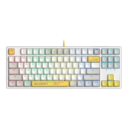 Клавиатура A4Tech Bloody S87 Energy, USB for gamer LED Механическая (S87 USB ENERGY WHITE) Белый/желтый