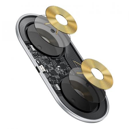 Беспроводное зарядное устройство Baseus 2в1 Simple Wireless Charger (BS-W508 WXJK-C02) White, белый