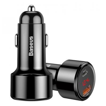 Автомобильное зарядное устройство Baseus 2 USB Quick Charger 45W (USB-C+USB) (CCMLC20C-01) Черный