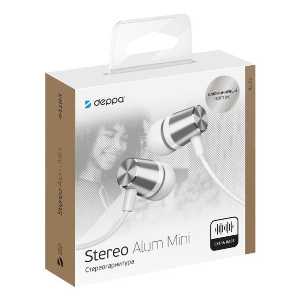 Наушники Deppa Stereo Alum Mini (44184) Серебряный