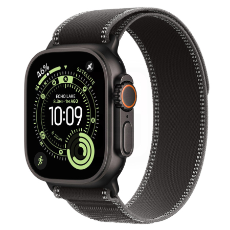 Apple Watch Ultra 3 (2025), 49 мм корпус из титана цвета «Black», ремешок Trail Loop размера M/L цвета «Black/Charcoal»