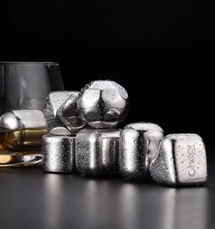 Охлаждающие камни для напитков Circle Joy Ice Cubes (CJ-BK02) Серебристый