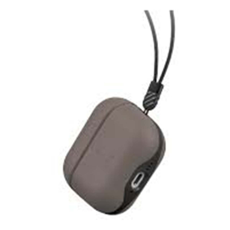 Чехол для Airpods 4 UNIQ Lyden Leatherette with handstrap Grey, серый