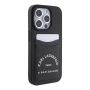 Чехол Karl Lagerfeld для iPhone 15 Pro Cardslot PU Saffiano RSG 3D rubber logo Hard (KLHCP15LSAPRSGK) Черный