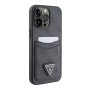 Чехол Guess для iPhone 15 Pro PU 4G Double cardslot Triangle metal logo Hard (GUHCP15LP4TPK) Черный