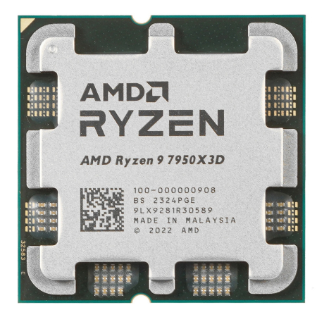 Процессор AMD Ryzen 9 7950X3D, 4.2Гц (Turbo 5.70 ГГц), AM5, OEM (100-000000908)