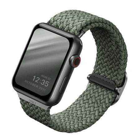 Ремешок для Apple Watch 41/40/38 мм UNIQ ASPEN Strap Braided Green, зеленый