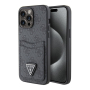 Чехол Guess для iPhone 15 Pro PU 4G Double cardslot Triangle metal logo Hard (GUHCP15LP4TPK) Черный