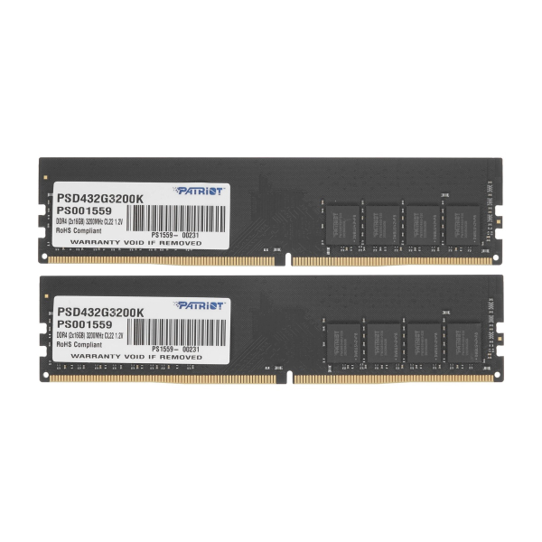 Оперативная память Patriot Signature (PSD432G3200K) DDR4 32GB 3200MHz DIMM 2x16