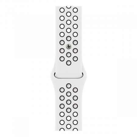 Apple Watch Nike SE (2022), 44 мм корпус из алюминия цвета «Silver», ремешок Nike Sport Band размера S/M цвета «Summit White/Black»