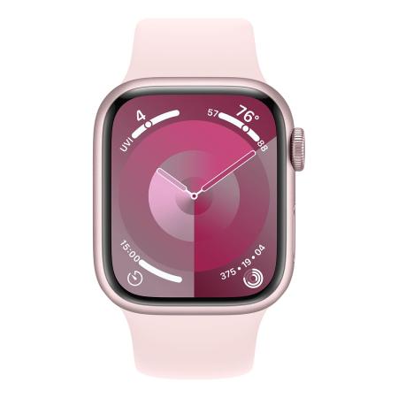 Apple Watch Series 9, 41 мм корпус из алюминия цвета «Pink», ремешок Sport Band размера S/M цвета «Light Pink»