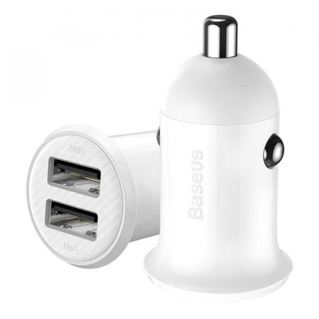 Автомобильное зарядное устройство Baseus car charger Grain Pro Dual USB 4.8A (CCALLP-02) Белый