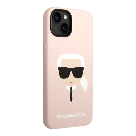 Чехол для iPhone 14 с MagSafe Karl Lagerfeld Liquid silicone Karl's head Hard (KLHMP14SSLKHLP) Розовый